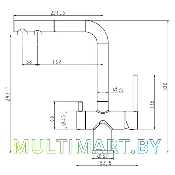 Смеситель Paulmark Serpentine Se213222-BG (золото/брашированное золото) картинка 12